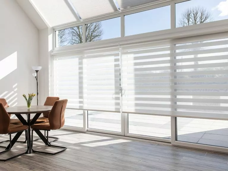 Aura Roller Blinds Dining Room 2 Day and Night Blinds Village Blinds and Shutters Northern Ireland