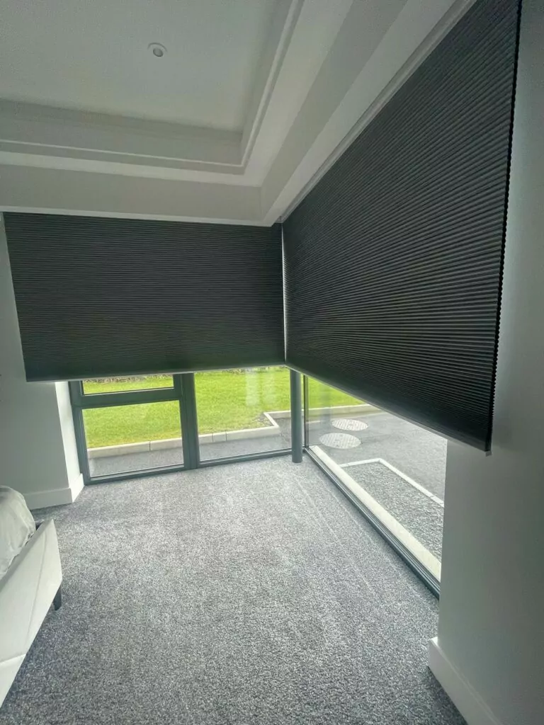 motorised cellular blinds in bedroom  Village Blinds and Shutters Northern Ireland