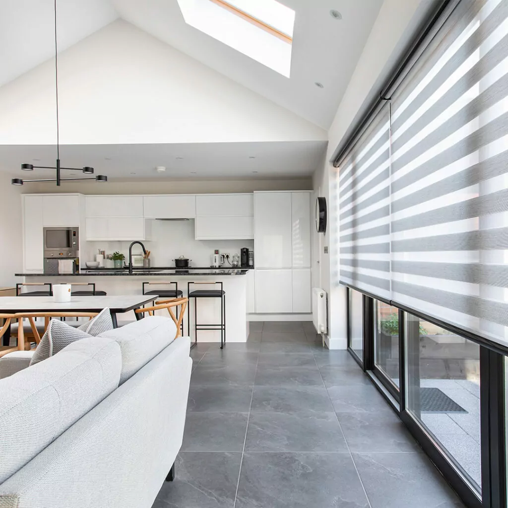 Aura Blinds providing light control in a new home