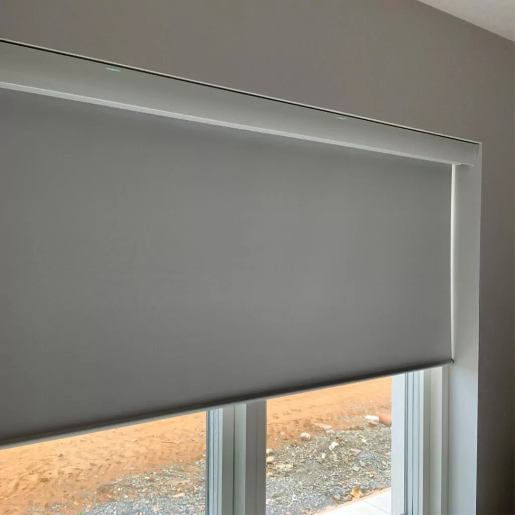 a blackout fabric roller blind which is a great type of blind for migraines