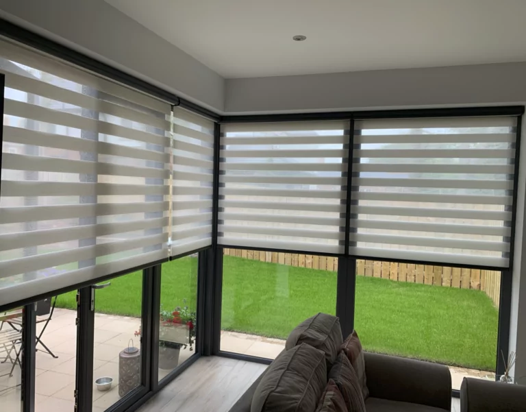 double roller day night blinds in conservatory