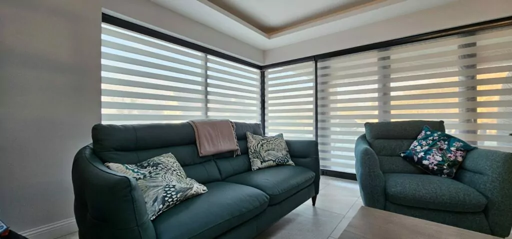 Aura Blinds in a New Build Home Strabane Lounge area