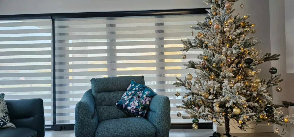 Aura Blinds in a New Build Home Strabane Christmas Tree